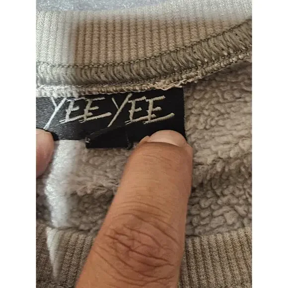 YEE YEE Sweater Mens Extra Large Gray Oversized Collegiate Sweatshirt - Picture 6 of 12